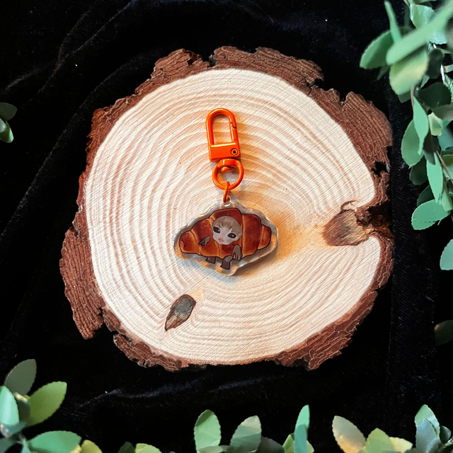 Llavero Gato comida // Croissant