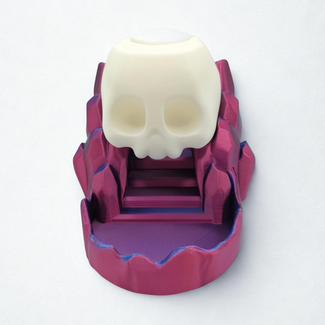 Skull Dice Tower - Silk Purple/Red/Blue