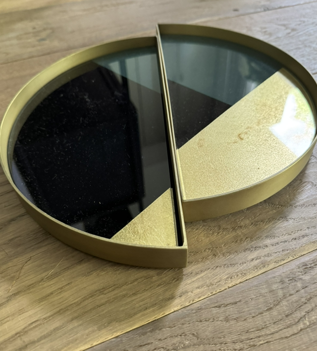 Ethnicraft Geometric Glass Valet Tray / Metallrand