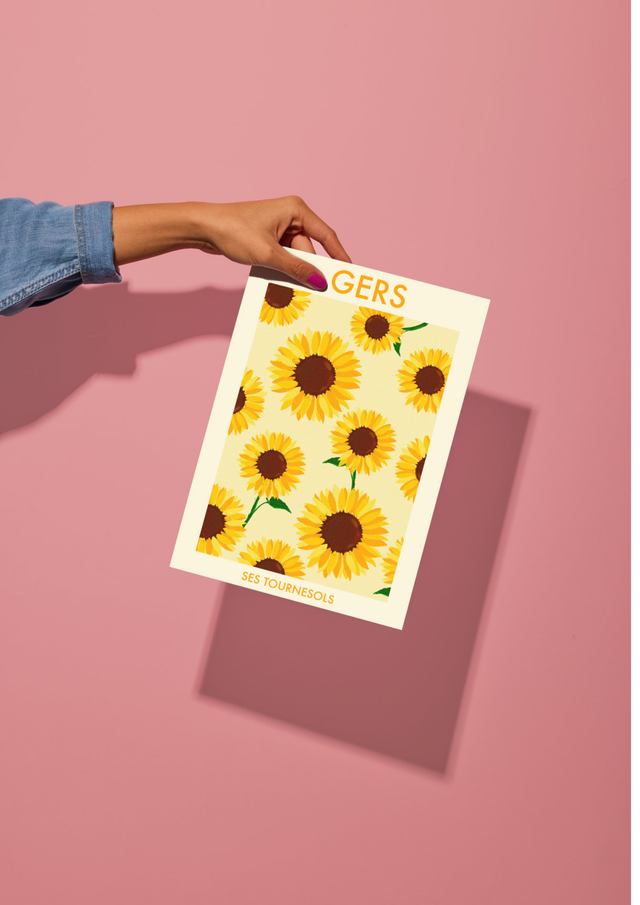 Poster Le Gers et ses tournesols  