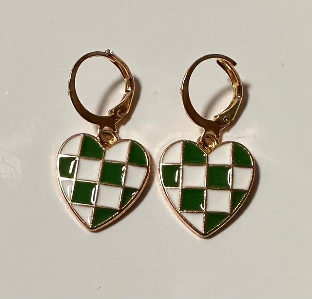 Green/White Dangling Earrings - GDE21