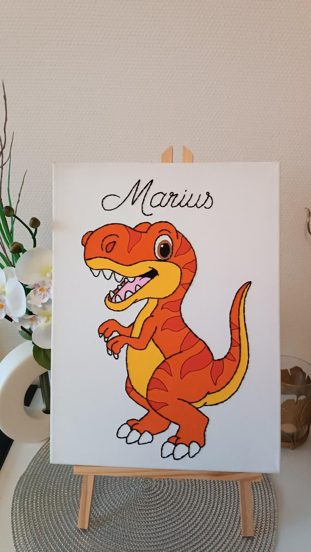 Toile dinosaure personnalisée