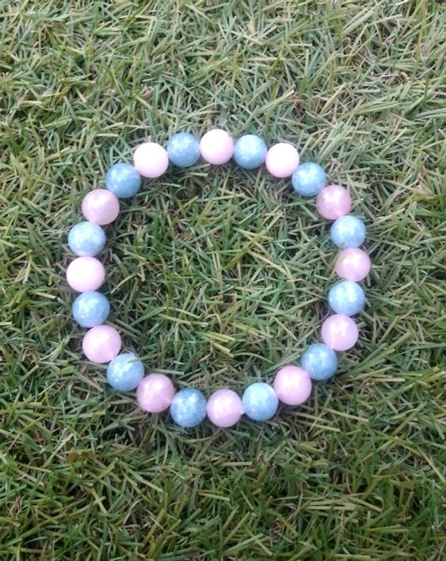 Bracelet Quartz rose et Aigue marine