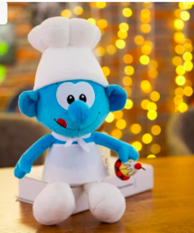 De Smurfen grote knuffel Smul Smurf (28cm)