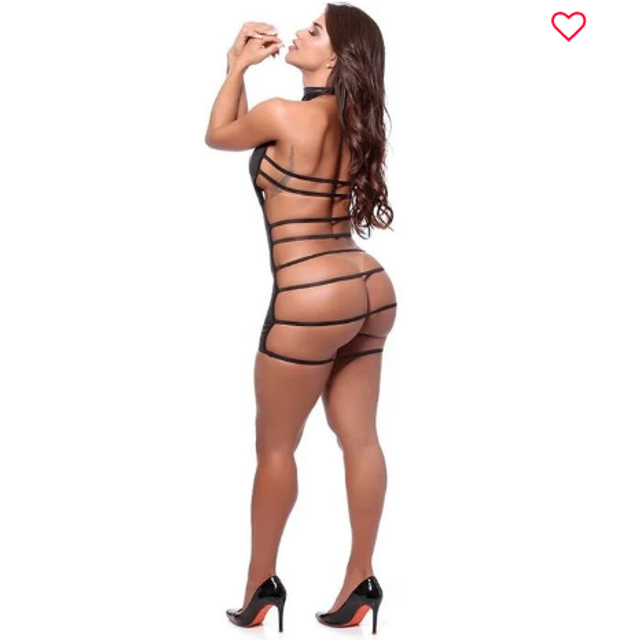 Mini Vestido Frente Única com Tiras