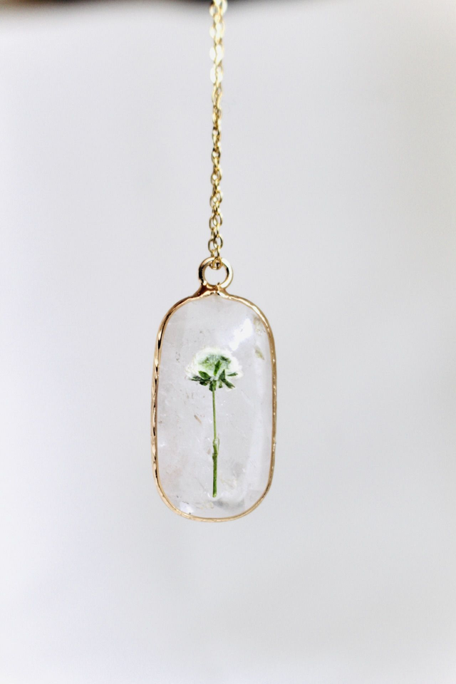 Collier Fleur Blanche - Bijoux bienfait Protection