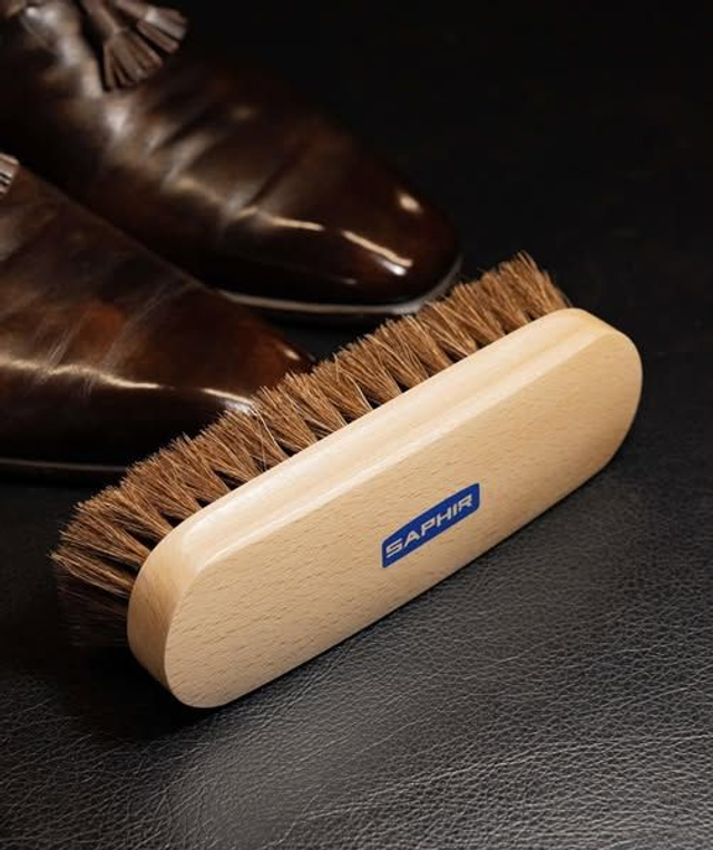 SAPHIR BEAUTE DU CUIR - NATURAL HORSEHAIR BRUSH - 18cm & 20cm