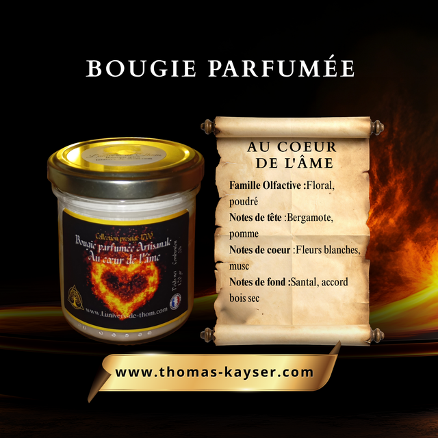 Bougie artisanale magnétisée – Au Cœur de l’Âme 120 GR