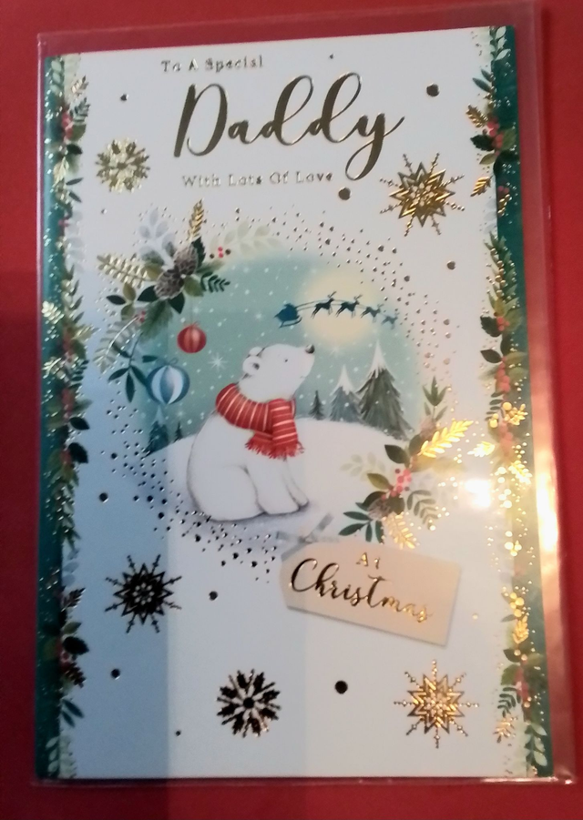 Daddy Christmas Card Polar Bear