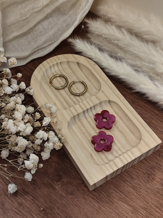 Pampilles Bicolores - Flora🌸 — Rose & rouge - Résine Epoxy