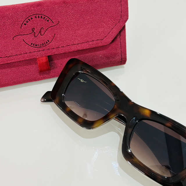 Óculos de sol gatinho camuflado - lente marrom - proteção UV