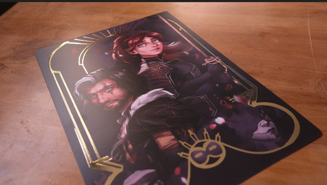 Gold Foil Illustration Maelle & Verso | Clair Obscur Expedition 33