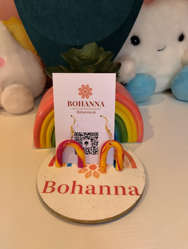 Cute handmade polymer clay candy Cane earrings 