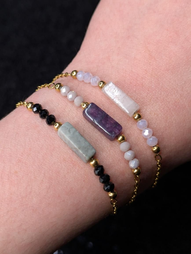 Bracelet pierre rectangle (6 modèles)