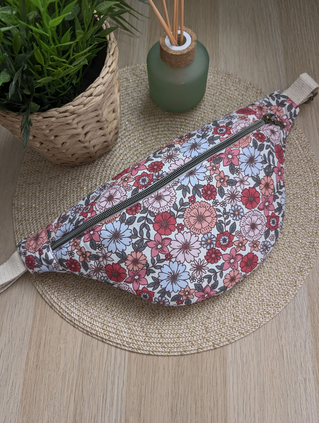 Sac banane femme en tissu fleuri