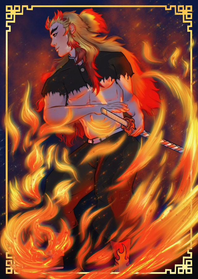 Rengoku A4 Foil Print