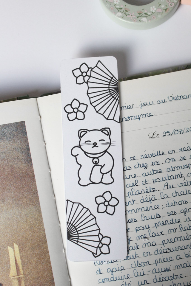 Marque-page « Fleurs asiatiques » à colorier