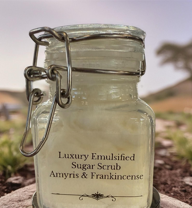 Luxury Emulsified Sugar Body Scrub (Amyris &amp; Frankincense)