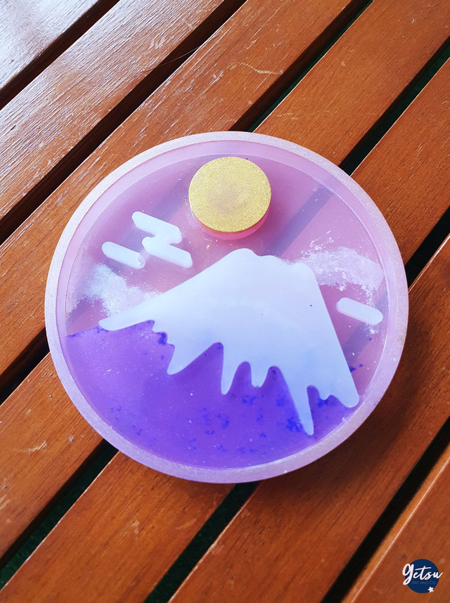 Sous-verre mont Fuji lavande