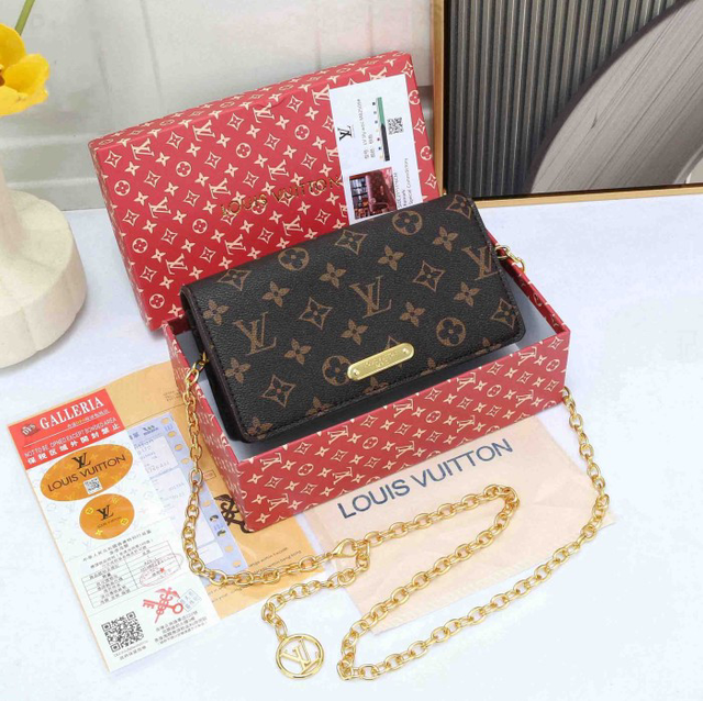 Sac LS VN à bandoulière en cuir patchwork en toile de style inversé à chaîne imprimée