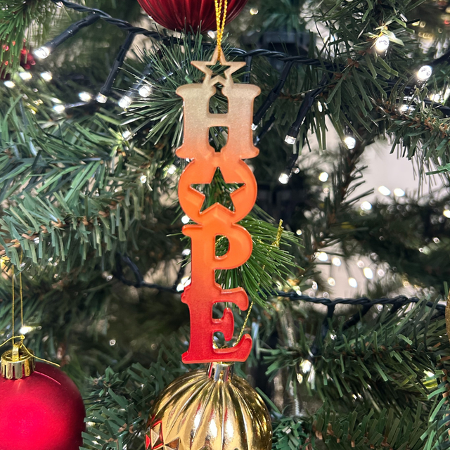 2 x Hope Lettering Baubles (Sunset)