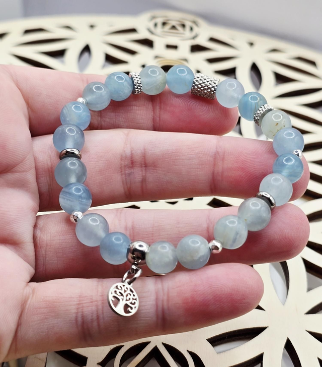 Bracelet Calcite bleue haute qualité 0,8 cm 