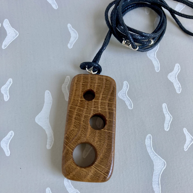 Oak - Holey rectangular church pew pendant - [001-0029]