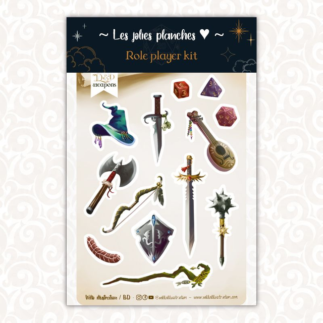 Planche stickers : D&amp;D weapons