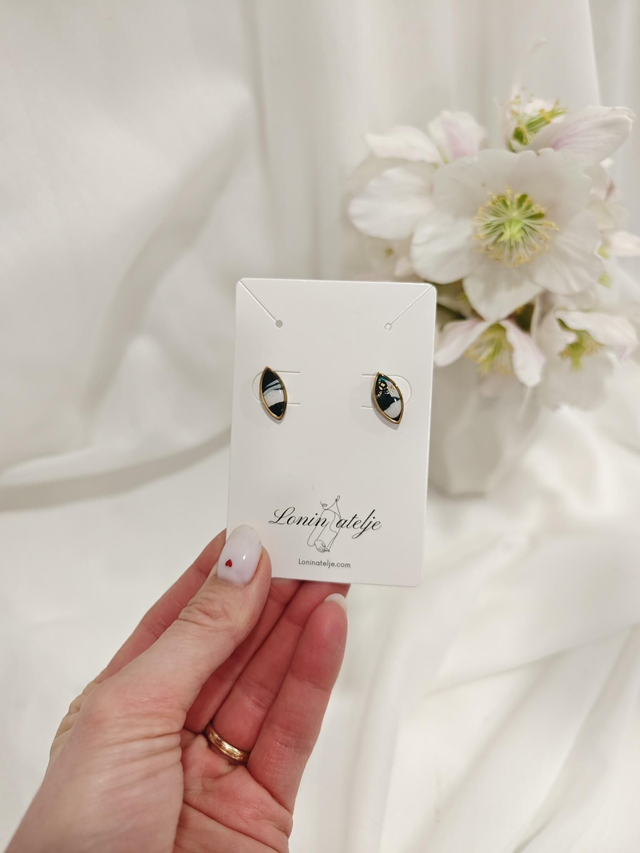 Green marble kolekcija - minu koničasti uhani 