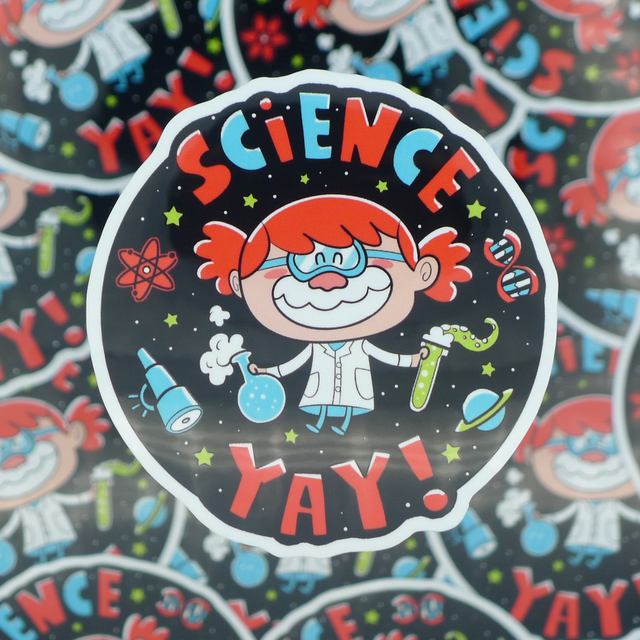 Single Sticker - Science Yay - ca. 7x7 cm