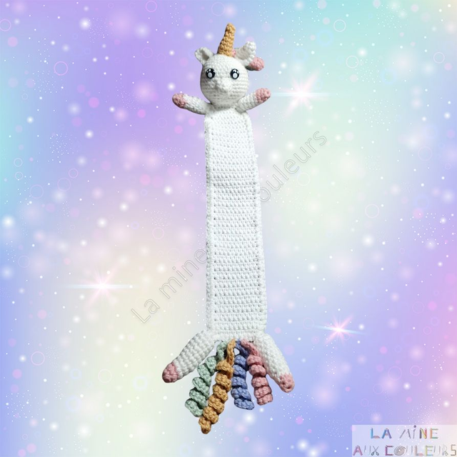 Marque-page au crochet "Licorne"