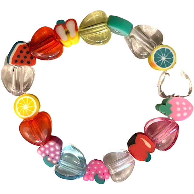 Armband fruit en hartjes