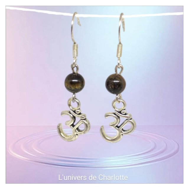 Boucles d'oreilles "Oeil de tigre" BO-085