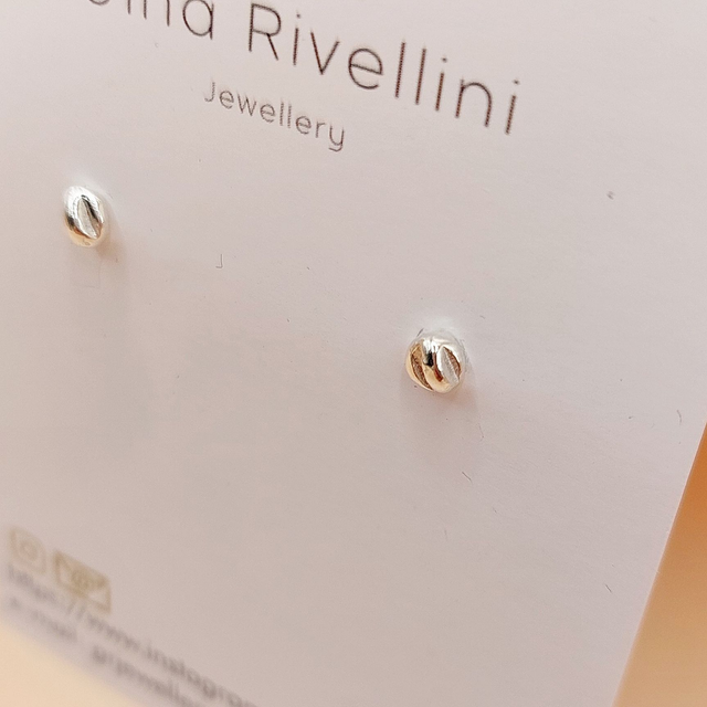 Sterling silver tiny lined stud earrings