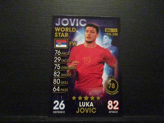 Luka Jovic - World Star Match Attax 101 Original Trading Card