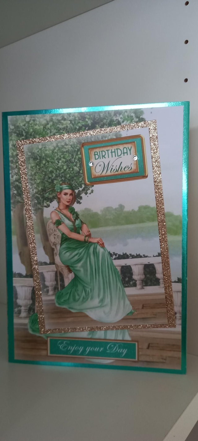 Green Art Deco birthday card