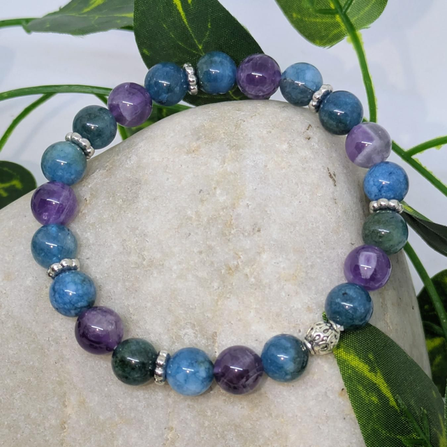 Bracelet "Améthyste & Apatite" 8mm BR-086