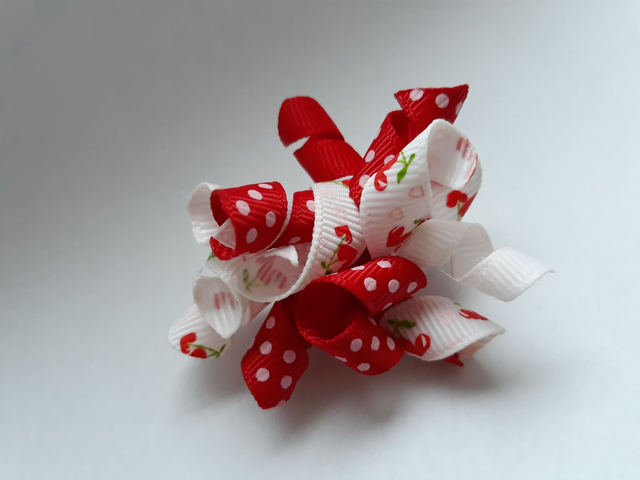 Noeud pour chien serpentin-cerise pois