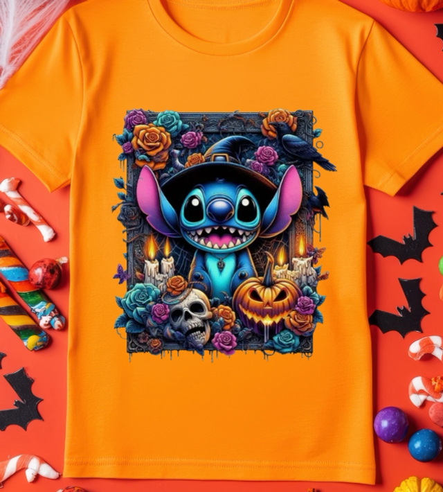 Stitch Halloween T-shirt,2, kids(HK4)