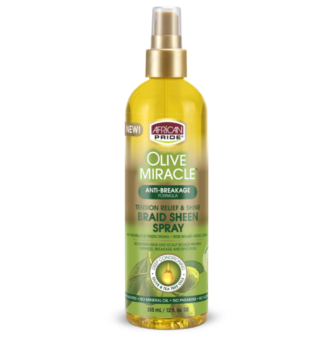 African Pride Olive Miracle Braid Sheen Spray 12oz 