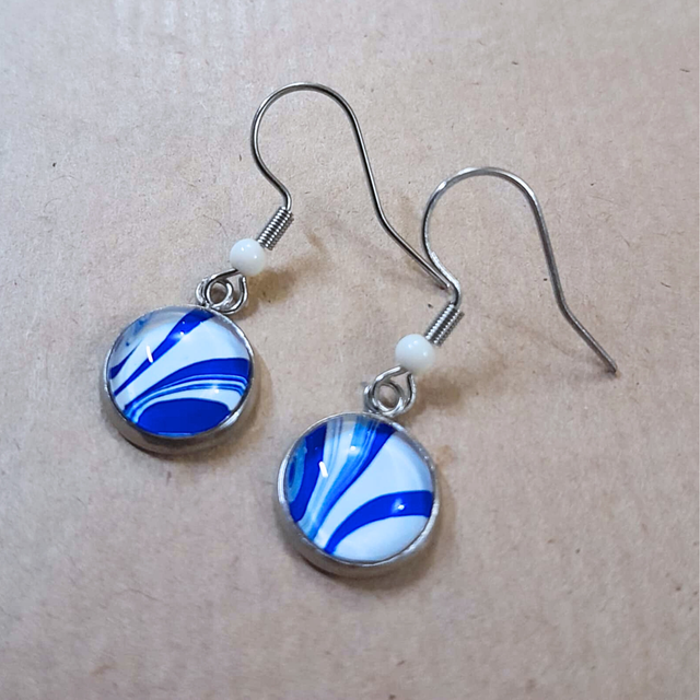 BRISE OCEANE - Boucles d'oreilles - Bleu &amp; blanc