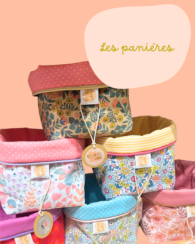 Panière en tissu ou velours molletonné 