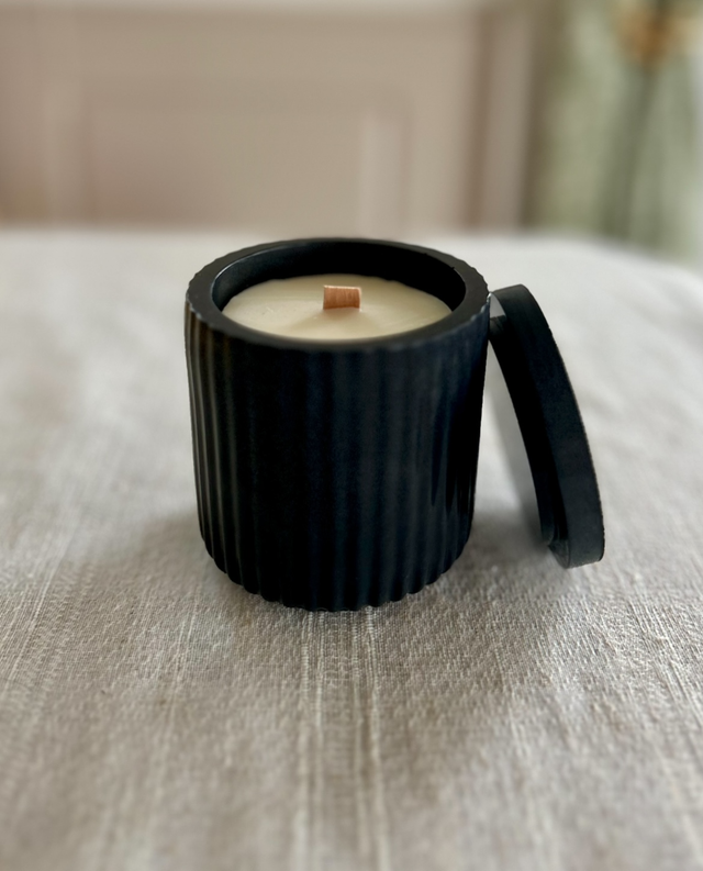 Jesmonite Ribbed Candle Jars (in a range of colours)