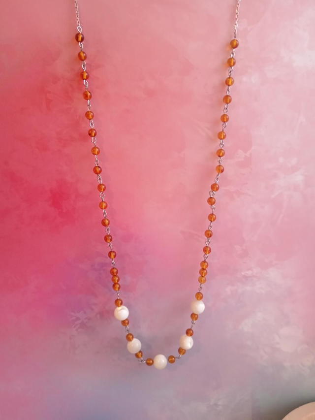 Amber and Mother of Pearl necklace 