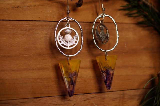 Boucles d'oreilles - Ecosse - Jaune