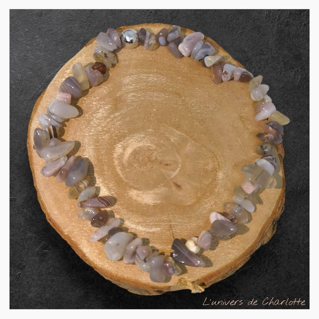 Bracelet "Agate du Botswana" baroque BR-231