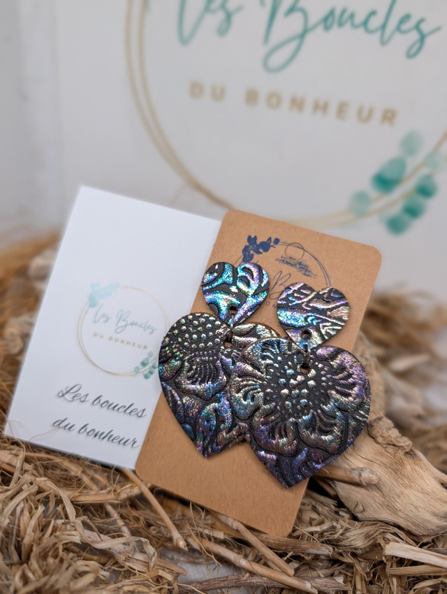 Boucles d'oreilles Louise holographique lo061