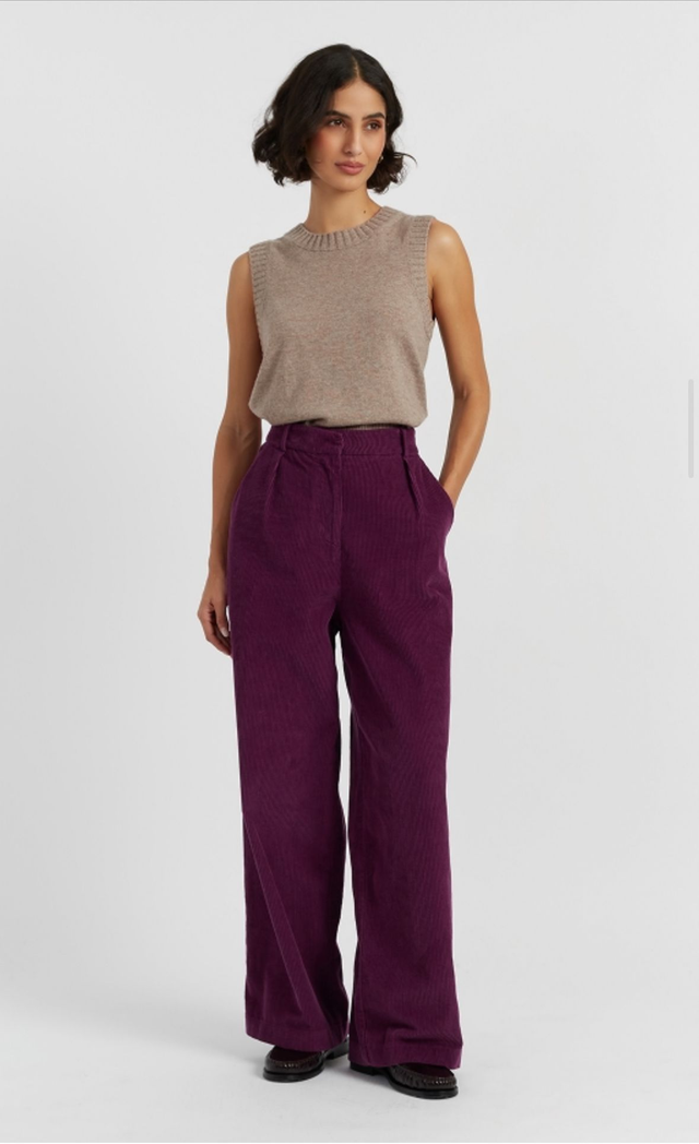 Mulberry Wide Leg Cotton Cord Trousers