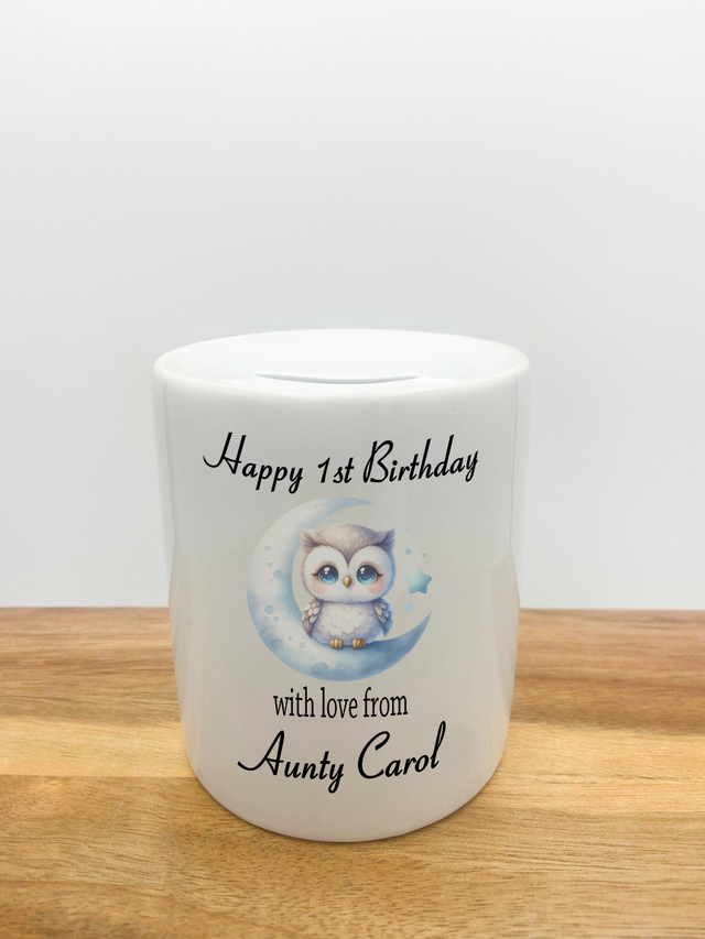 Personalised Money Box - Owl