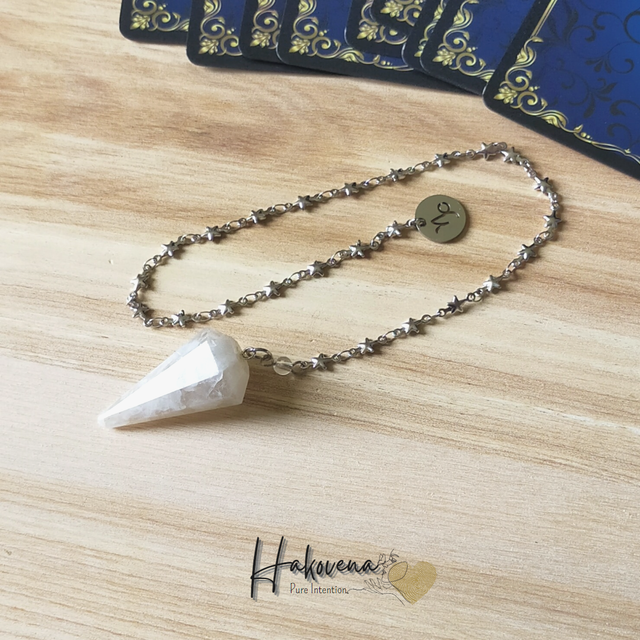 Pendule divinatoire en Péristérite – Zodiaque Capricorne - 0070PD